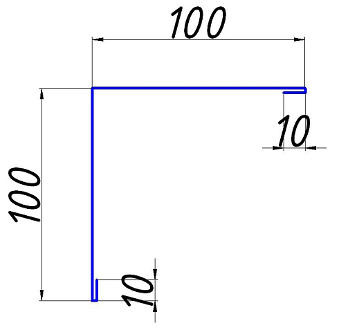 100 чертеж. Планка торцевая 142х100 чертеж. Внешний угол чертеж. Отлив сечение. Внешний угол 100х100 90 градусов.